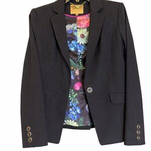 Ted Baker Black Blazer with Floral Lining